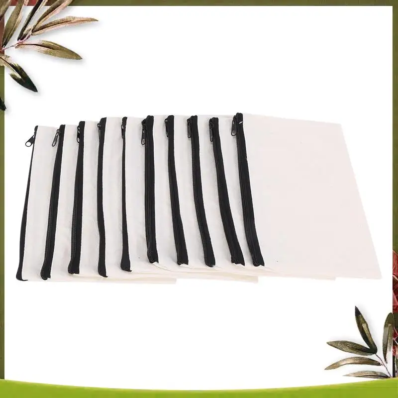 

New-60Pcs Canvas Makeup Bags Canvas Zipper Pouch Bags Pencil Case Blank DIY Craft Bags Cosmetic Pouch