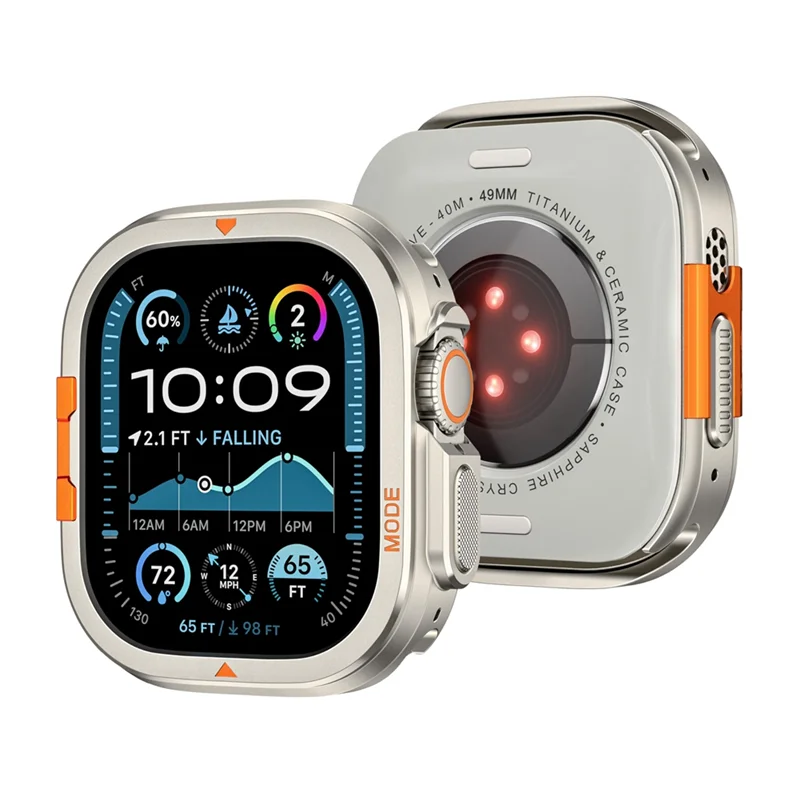 Casing Logam Indah untuk Jam Tangan Ultra 2 49Mm Casing Pelindung Penutup Bumper Putar dengan Cangkang Belakang untuk Iwatch Ultra 2/Ultra