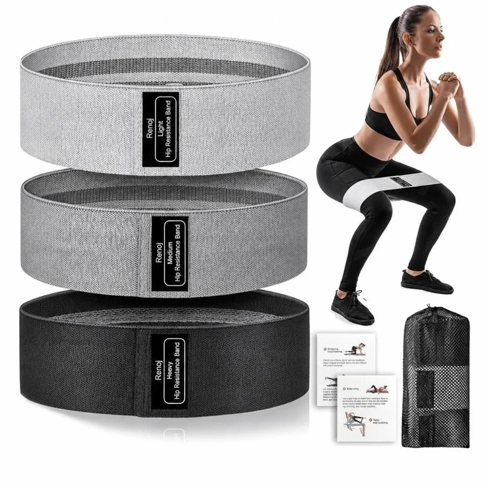 Polyester Resistance Band High Elasticity Anti Rolling Yoga Band Stretch Resistant Thickened Design Hip Band Fitness Training