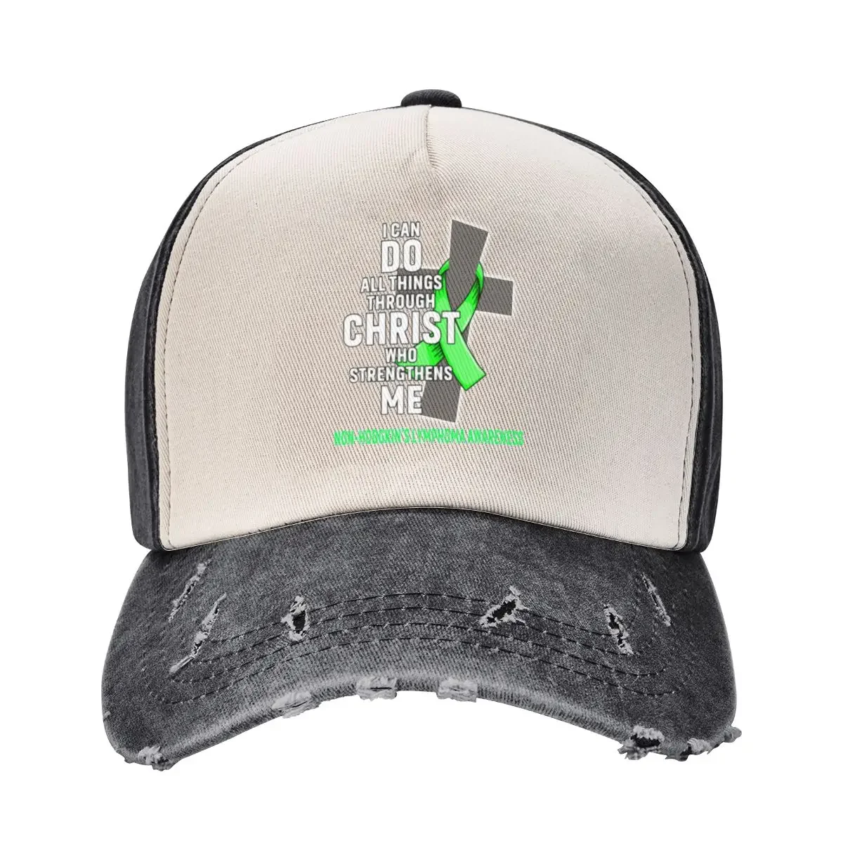 

I Can Do All Things Through Christ Who Strengthens Me Non-Hodgkin's Lymphoma Awareness Baseball Cap