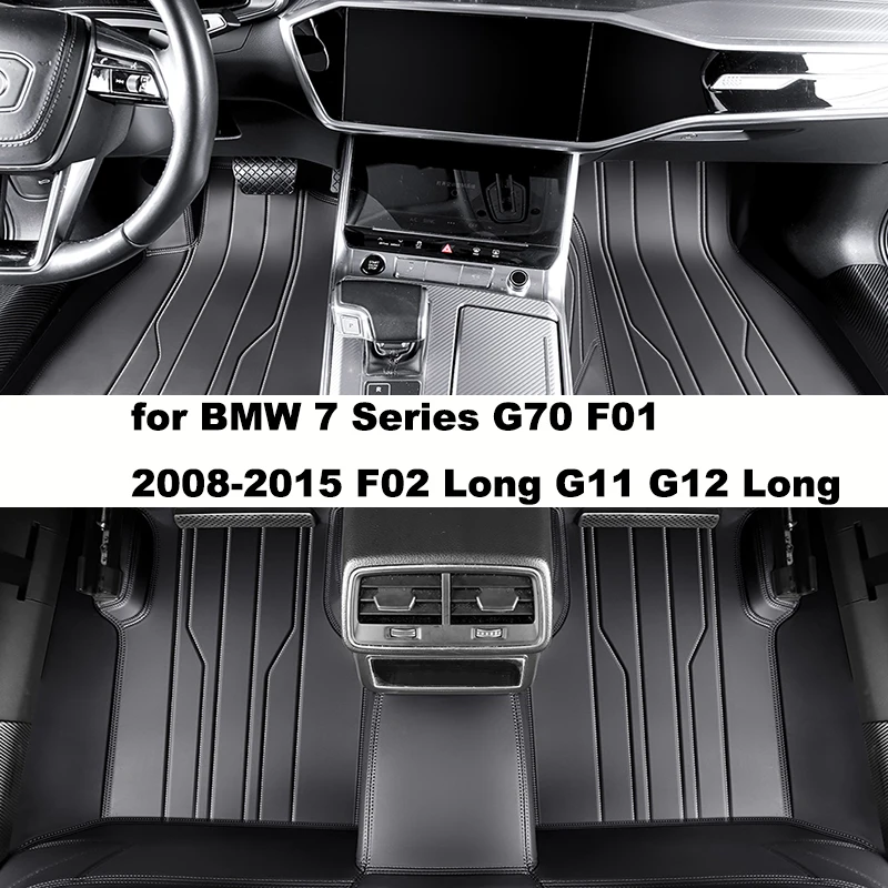 تخصيص التغطية الكاملة سيارة الكلمة حصيرة لسيارات BMW 7 Series G70 F01 2008-2015 F02 Long G11 G12 طويلة الداخلية اكسسوارات السجاد
