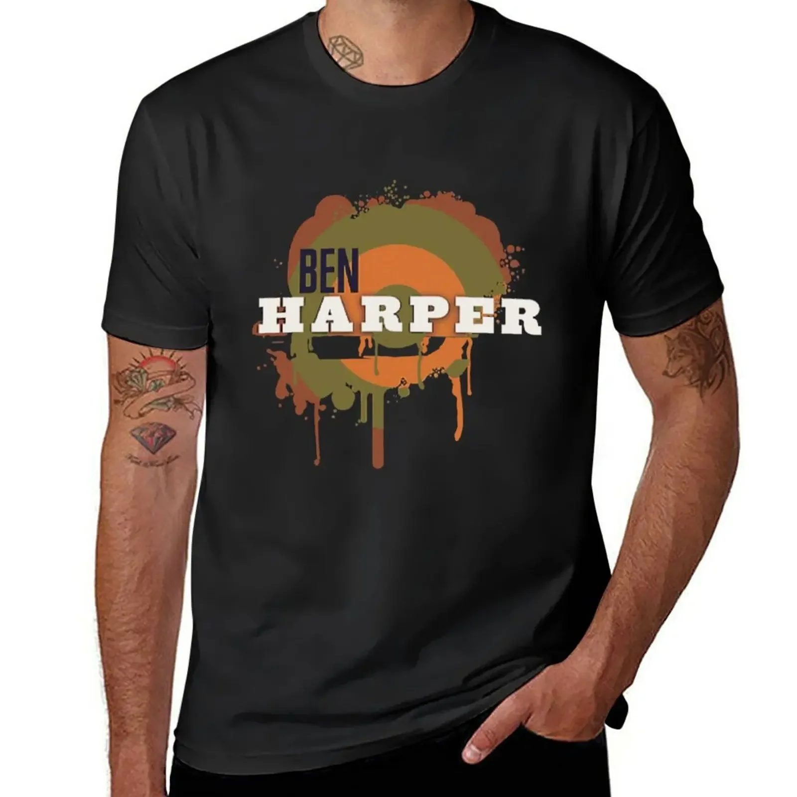 Ben Harper - _Dripping Target_ graphic, inspired by _Both sides of the Gun_. Ama T-Shirt customs black t shirts for men