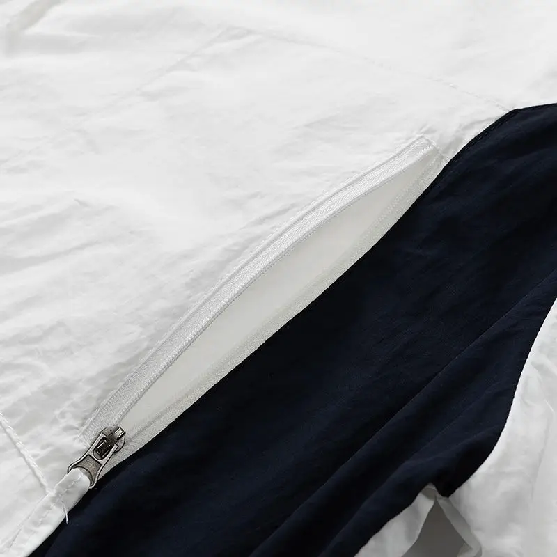 M-8XL Big Size Zipper Sweatshirt Hooded Jacket Men Summer Sun Protection Clothing Lightweight Outdoor Sportswear Long Sleeve New