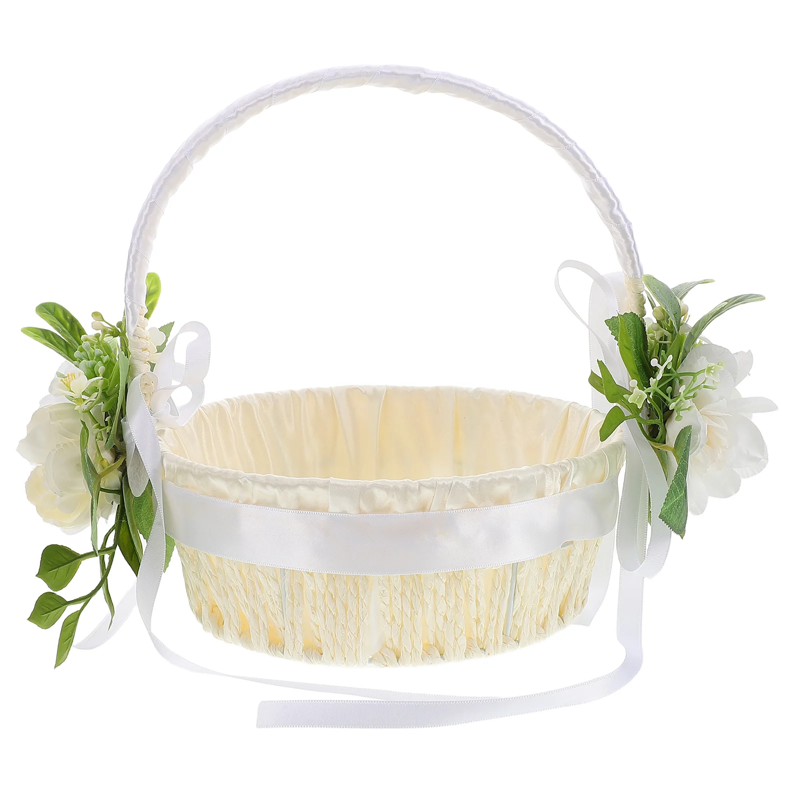 

Wedding Flower Basket H made Rattan Woven Baskets Girl Flowers Bouquet Portable Spring Ceremony Anniversary Party Favors Storage