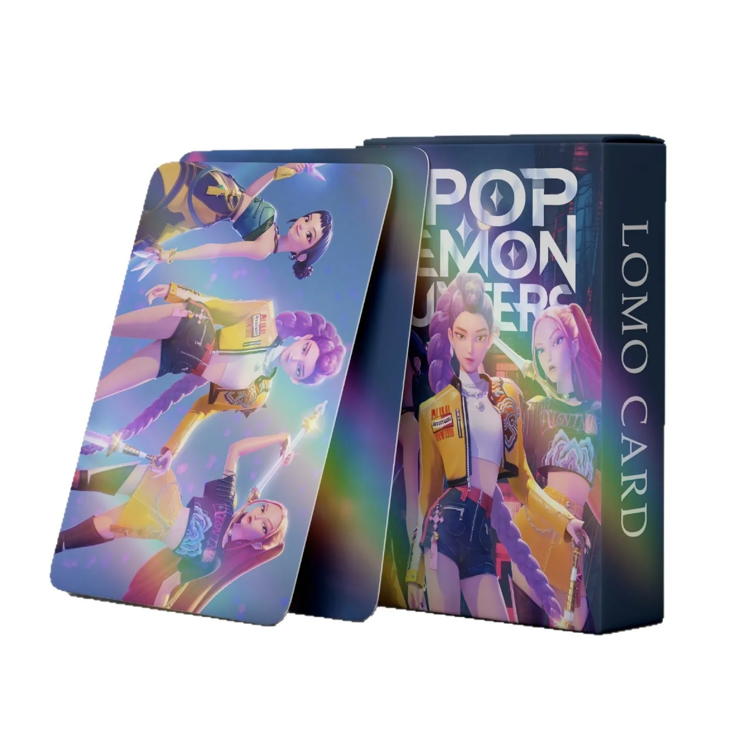 55 بطاقة جديدة قابلة للجمع من مجموعة شيطان هنتر، بطاقات ليزر LOMO محيطية من الرسوم المتحركة KPOP، هدايا عيد ميلاد للأطفال