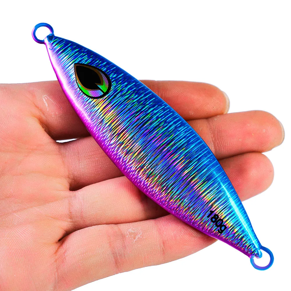 Señuelo de pesca de plomo de lanzado largo, tipo cuchara metálica, biónico y realista, para atún, macarela española, pargo y otros peces de agua salada.
