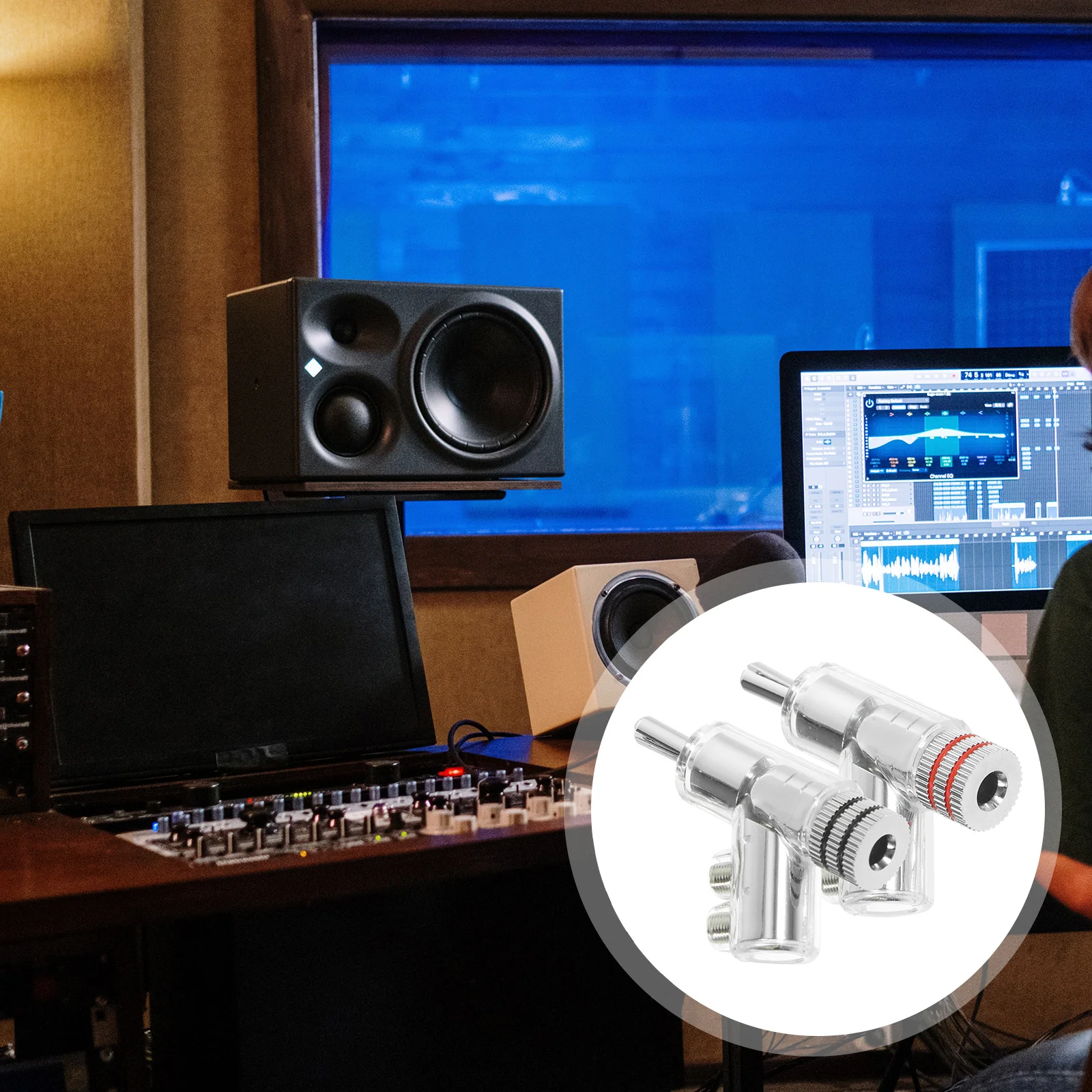 2 шт., 45 градусов, угловой штекер типа «банан», разъем для кабеля динамика, фиксирующий штекер, адаптер для усилителя, штекер типа «банан» для провода динамика