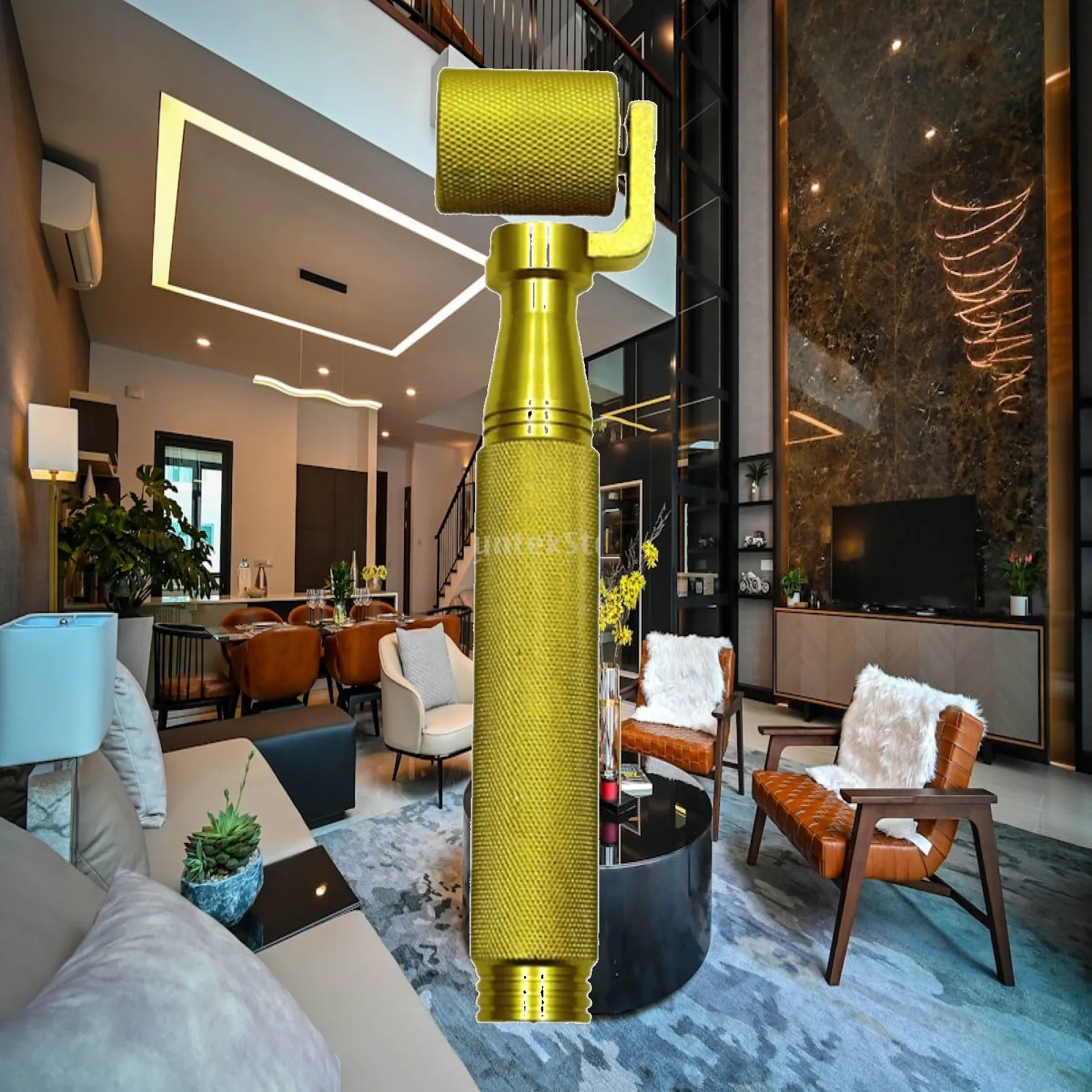 Textured Wallpaper Seam Roller with Aluminum Alloy Handle Flat Pressure Roller for Home Decor DIY Painting Projects