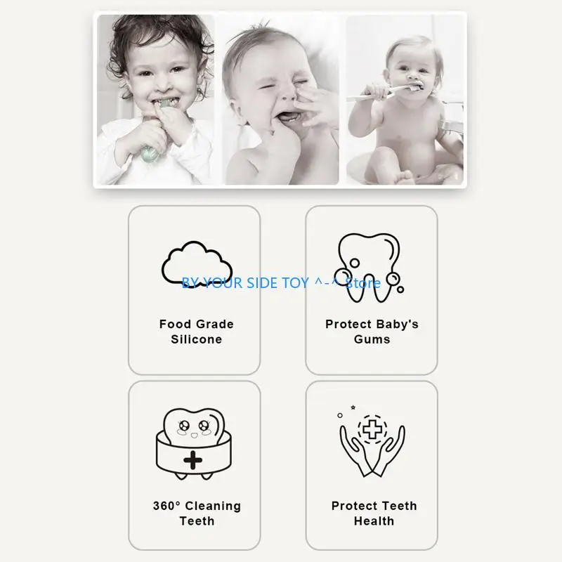 

Cartoon Handheld 360 Degree U-shaped Baby Toothbrushes Soft Silicone Teeth Brush U6XE