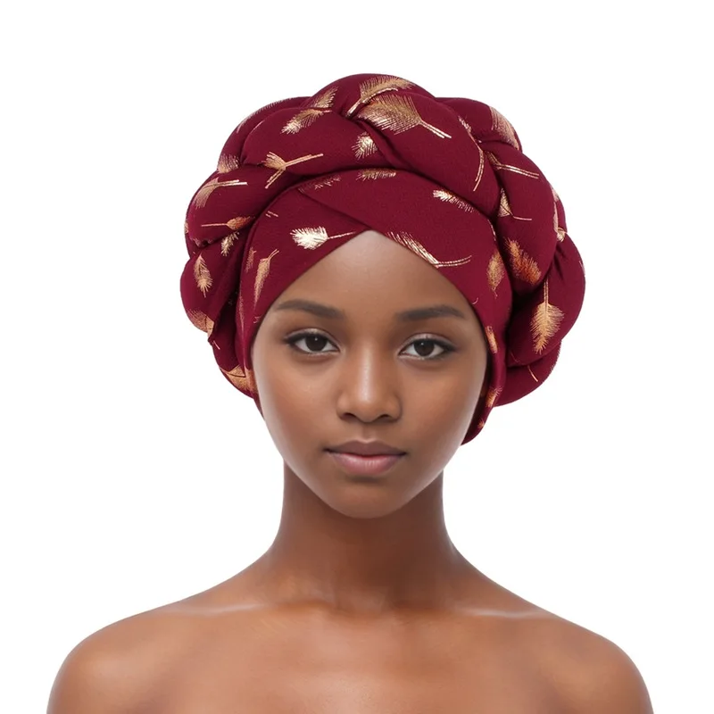 Neuer vergoldeter Fried Dough Twists Zopf-Stirnband-Hut, Turban-Hut, muslimischer Hut, afrikanischer Hut