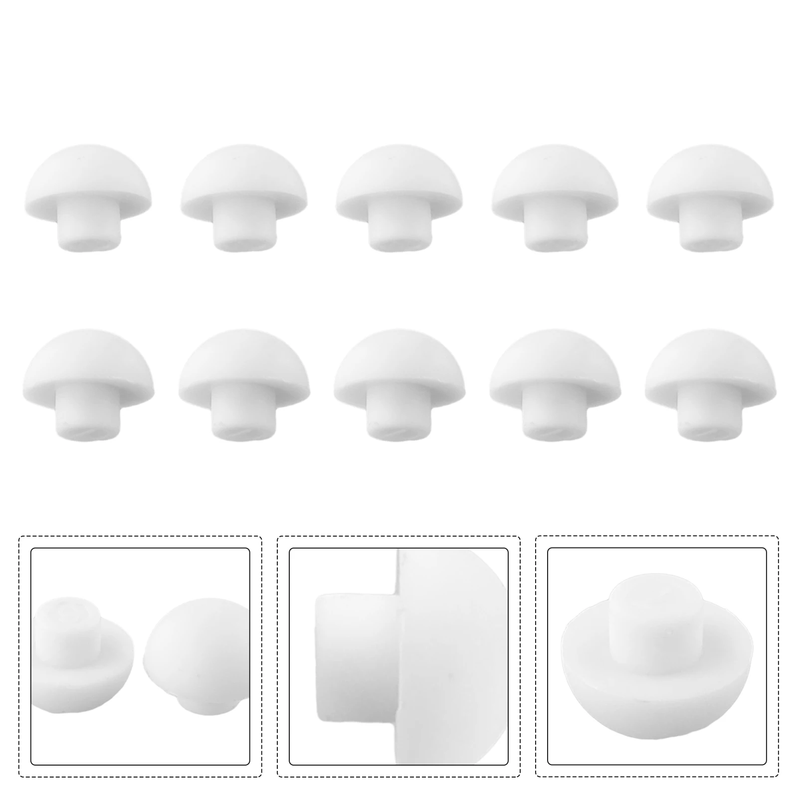 Buffers Toilet Seat Bumpers 10Pcs Sturdy Top Cover ABS+TPE White Cushion Pack Parts Replacement Home Practical