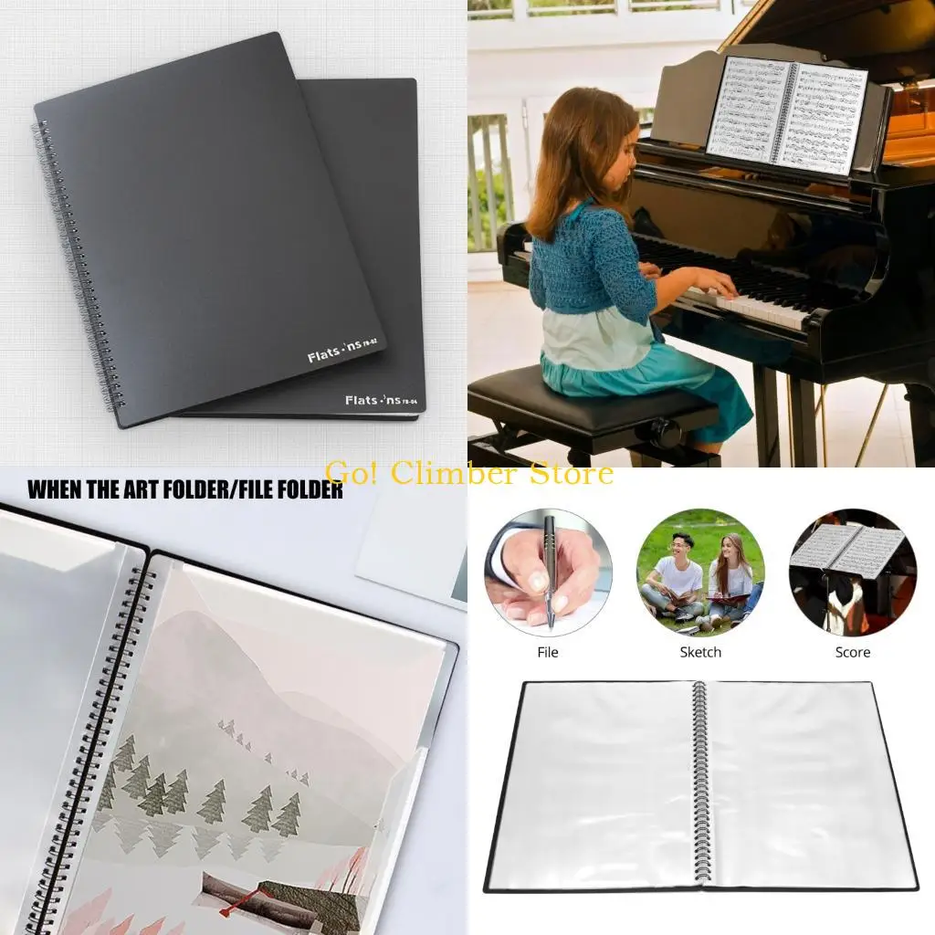 Q84C Flexible Piano Music Score Folder Music Book Clip Sheet Note Folder Piano Paper Sheets Music Binder For Practice