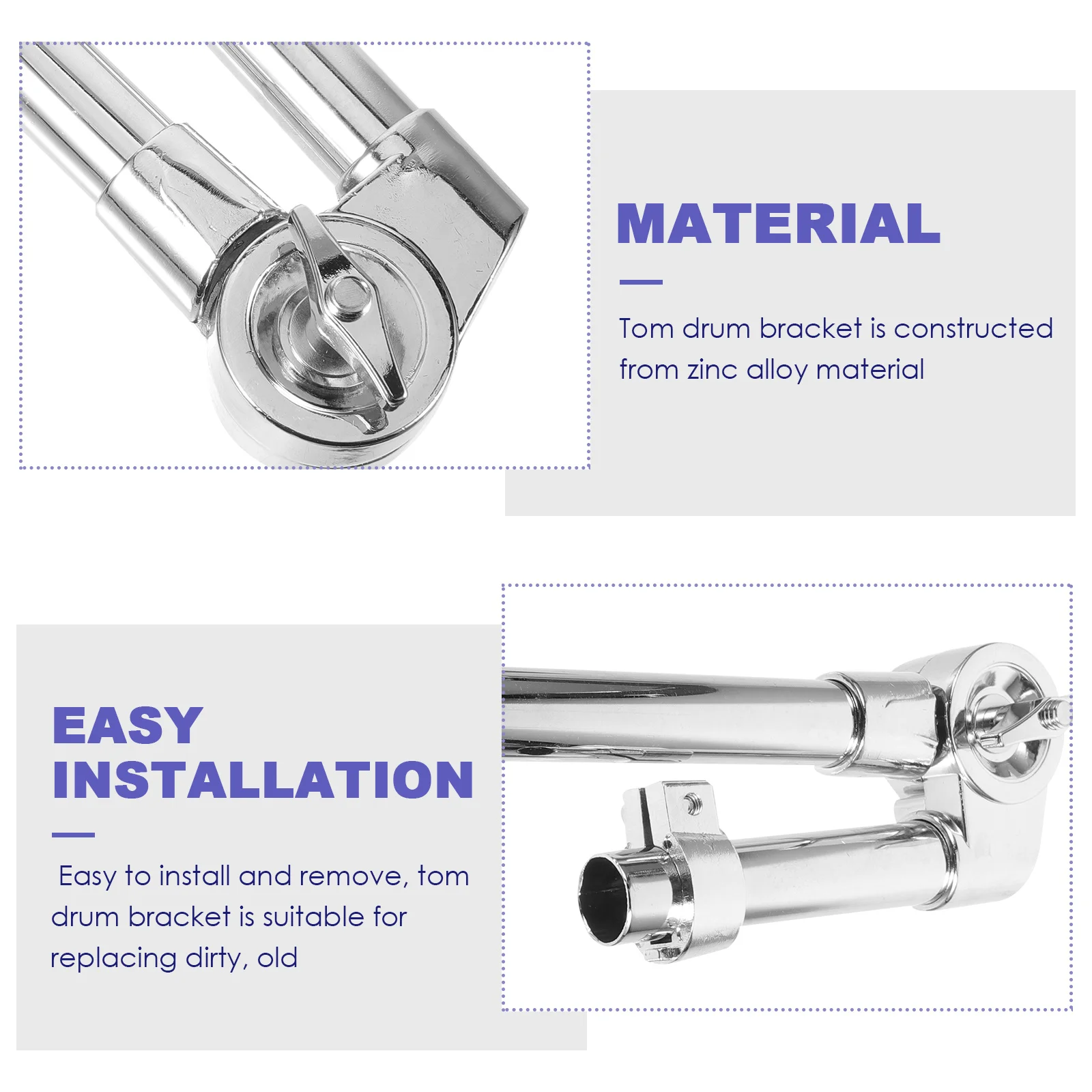 

Tom Drum Mount Zinc Alloy Stable Adjustable Bracket for Tom Drum Kits Performance Display Bracket Performance Display Hardware