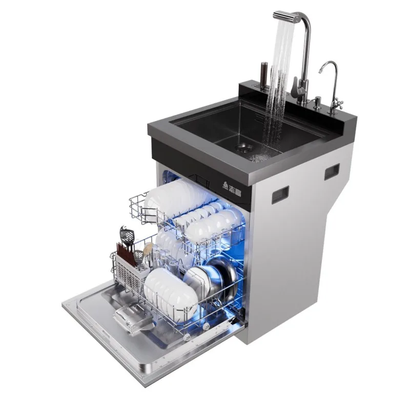Chigo integrated sink dishwasher all-in-one machine Household stainless steel, nano sink 13 sets dishwasher all-in-one
