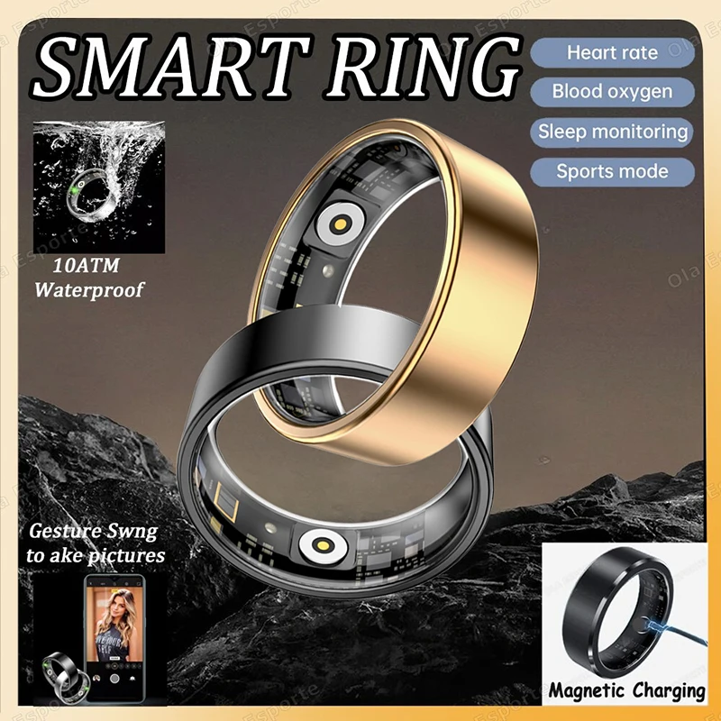 

2025 New Smart Ring Blood Oxygen Heart Rate Sleep Monitoring Sports GPS Tracking Remote Care 5ATM Waterproof smartring Men Women