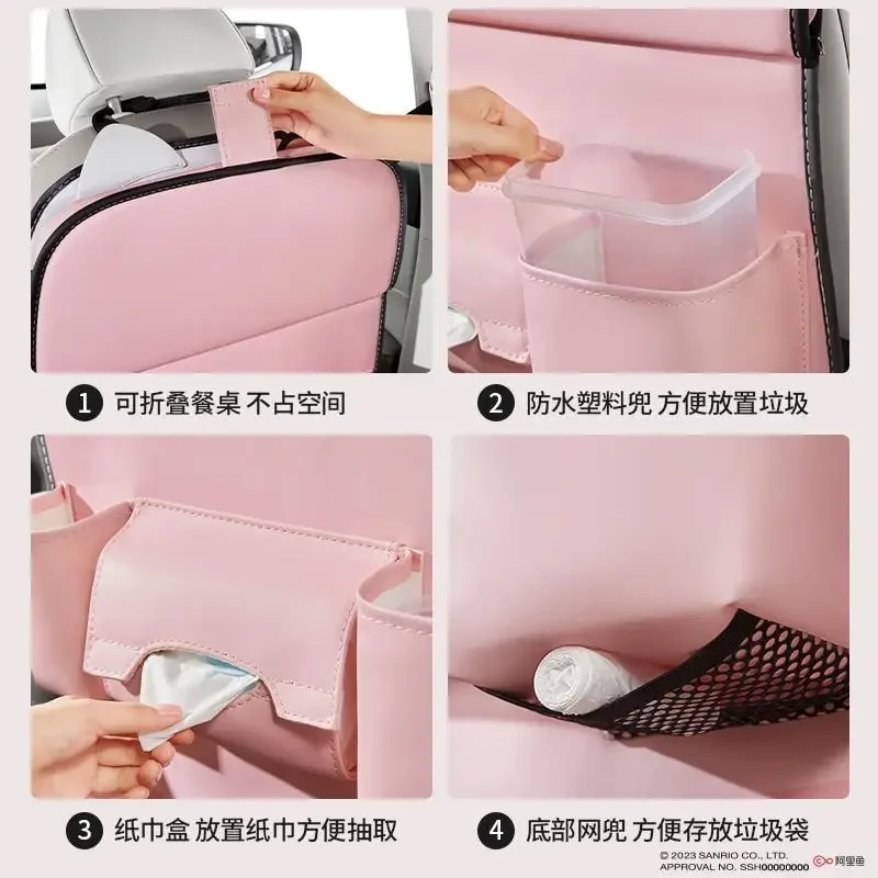 سانريوس مرحبا كيت مقعد السيارة الخلفي حقيبة التخزين الكرتون مركبة شنت تخزين معلقة حقيبة طوي تخزين السيارة الرف سيارة الديكور