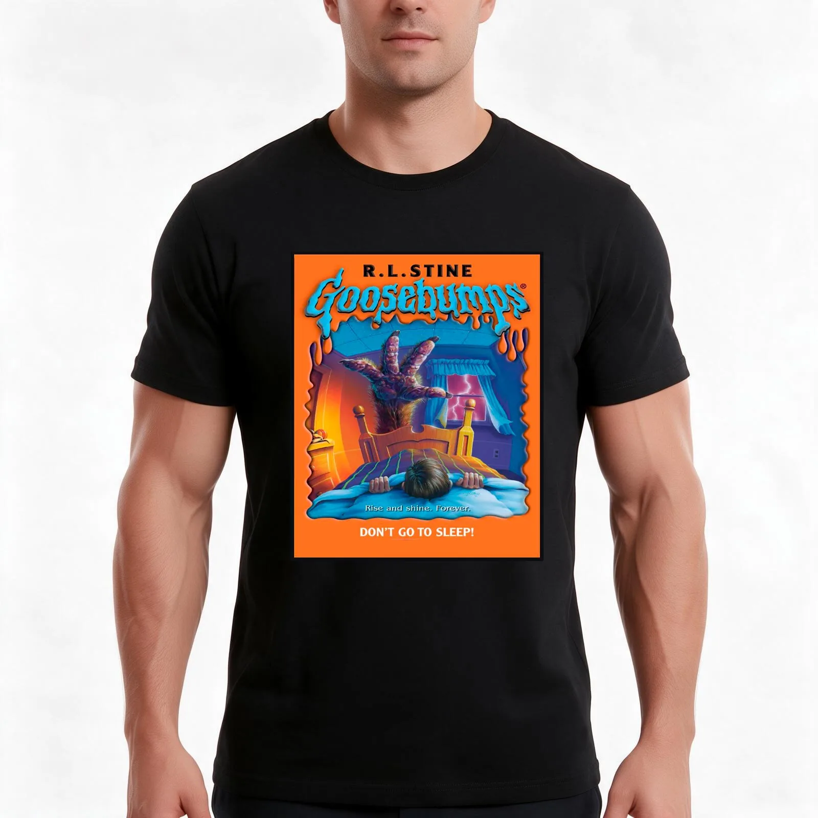 Goosebumps classic gifts T-Shirt, Summer Casual Cotton Tee, Oversized Streetwear Tops, Vintage Graphic Print, Unisex Men Women