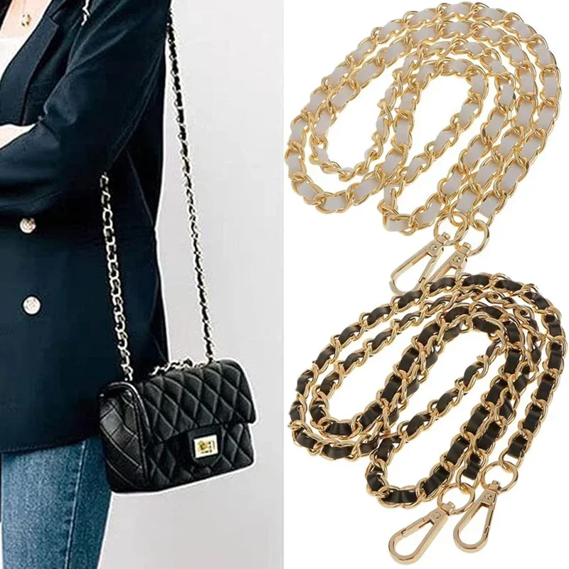 120cm Universal Shoulder Bag Strap Chain Strap For Crossbody Bag Simple Solid Color Strap Handbag Chain