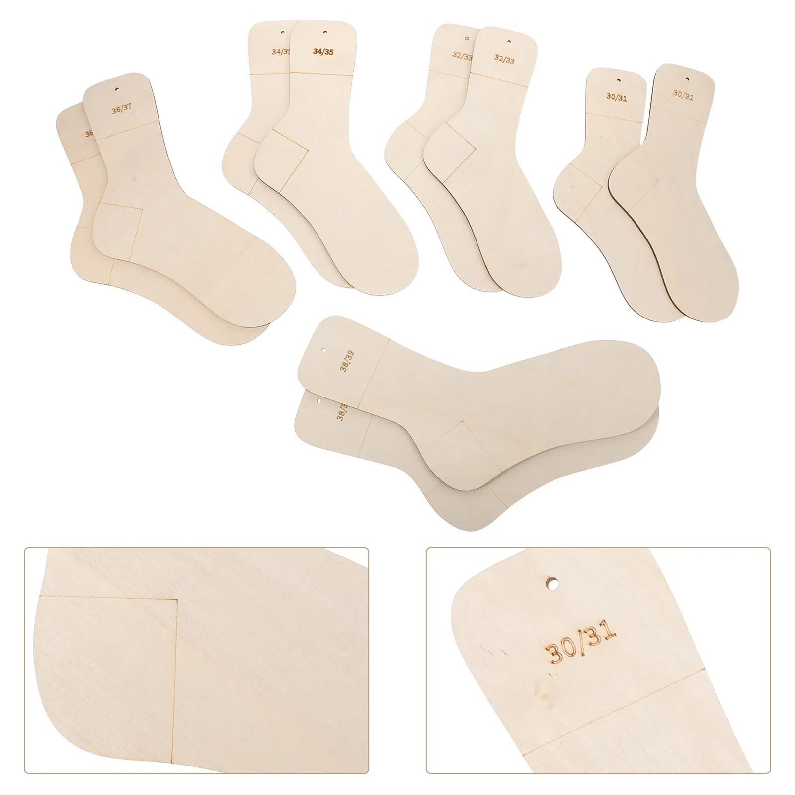 

10Pcs Wood Sock Blockers for Knitting Handmade Wooden Sock Shapers Lightweight Portable Blocking Tool for DIY Socks
