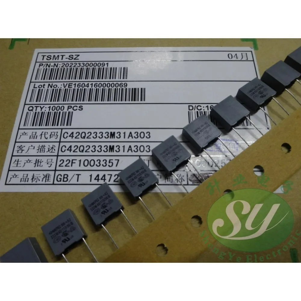 

20PCS MKP62 0.033uf/305vAC 33nf 333 brand-new 8mm film capacitor