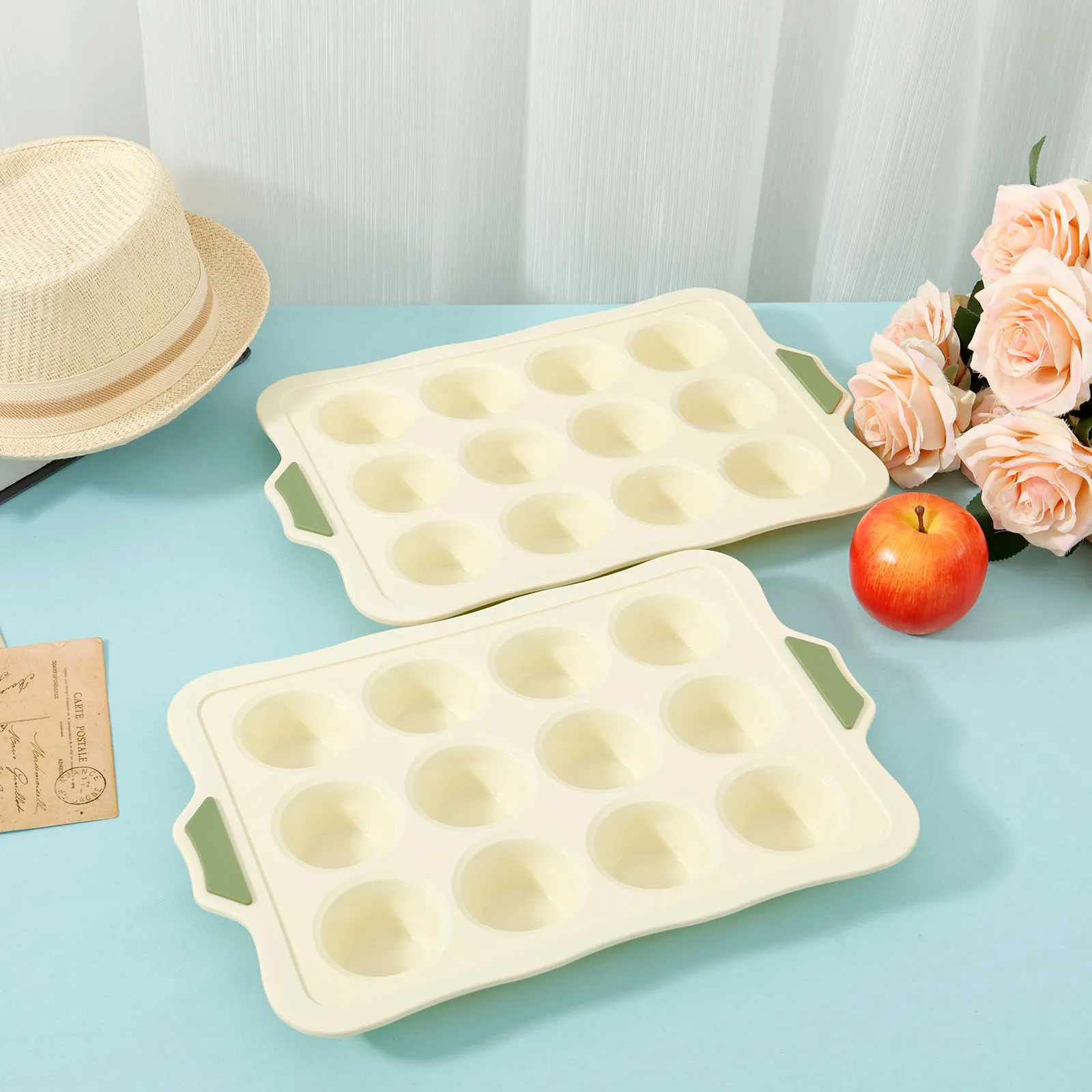 Heat-Resistant Silicone Muffin Pan Safe Mini Muffin Pan Stable Silicone Muffin Pan with 12 Cups Safe Mini Muffin Pan for Baking