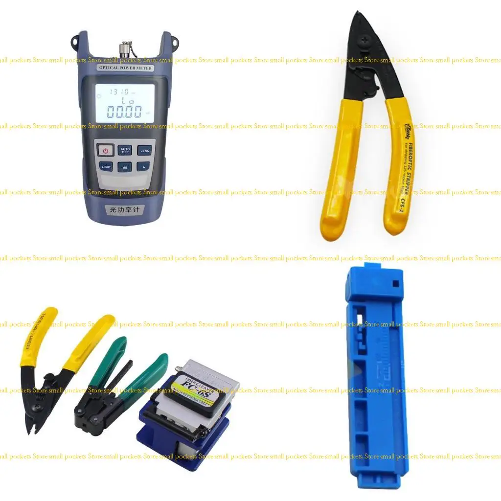 R1WD 14pcs/set FTTH Fiber Tool with Cleaver Optical Power Meter Visual Fault Locator 5km Wire Stripper Tool