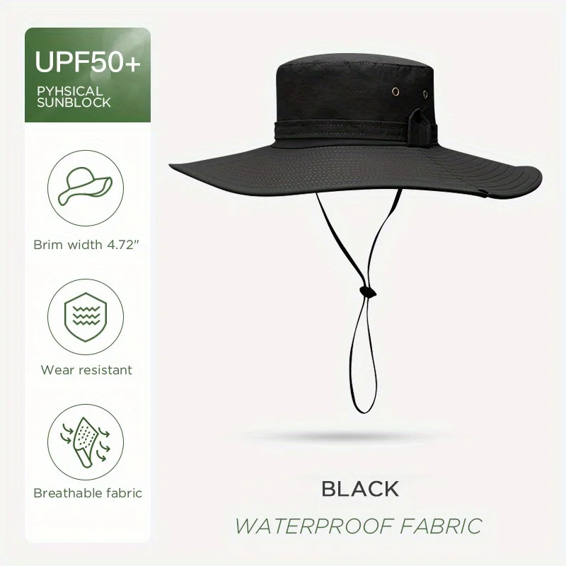 New Waterproof Fisherman Hat Outdoor Summer Sun Anti UV Protection Breathable Mesh Camping Hiking Mountaineering Caps Mens Women