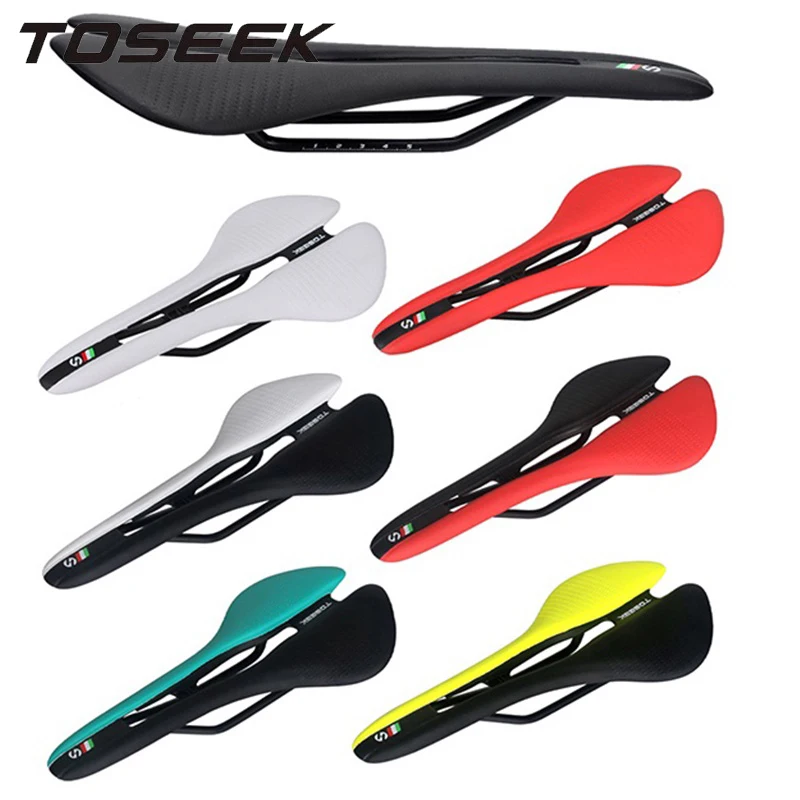 

TOSEEK Bicycle Saddle Durable Mountain Road Bike Saddles Shock Absorption Hollow Cycling Seat Cushion