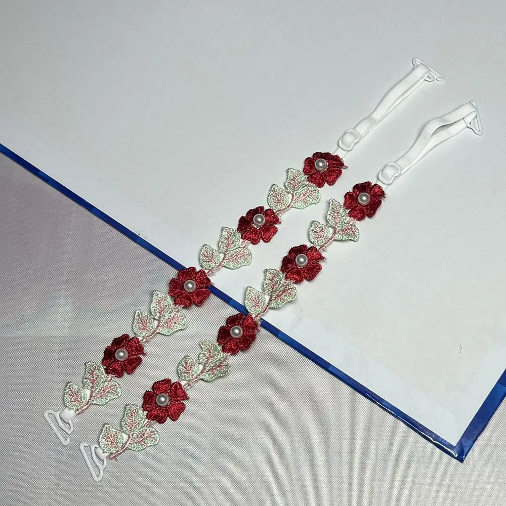 New Removable Floral Bra Straps Lace Anti-slip Floral Shoulder Belts Decorative Elastic Shoulder Straps