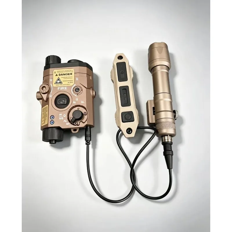 Multi‑Function PEQ15‑Shaped Alloy Hobby Collection Kit, Adjustable Red‑Green Beam Indicator,Light Unit with Wired Triple‑Switch