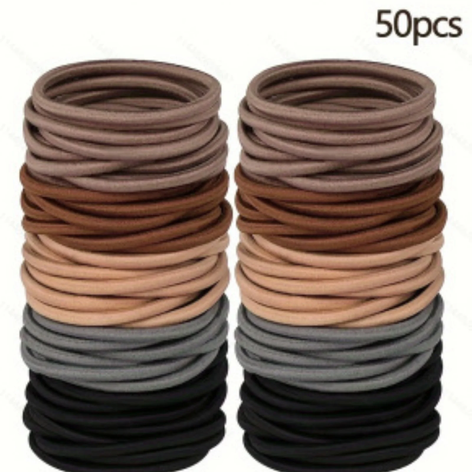 50PCS Hohe Elastizität Haar Bands Schwarz Nahtlose Gummibänder Verdickt Nylon Haar Seil Einfache Krawatte Haar Seil Grundlegende Haar seil – Detail 4