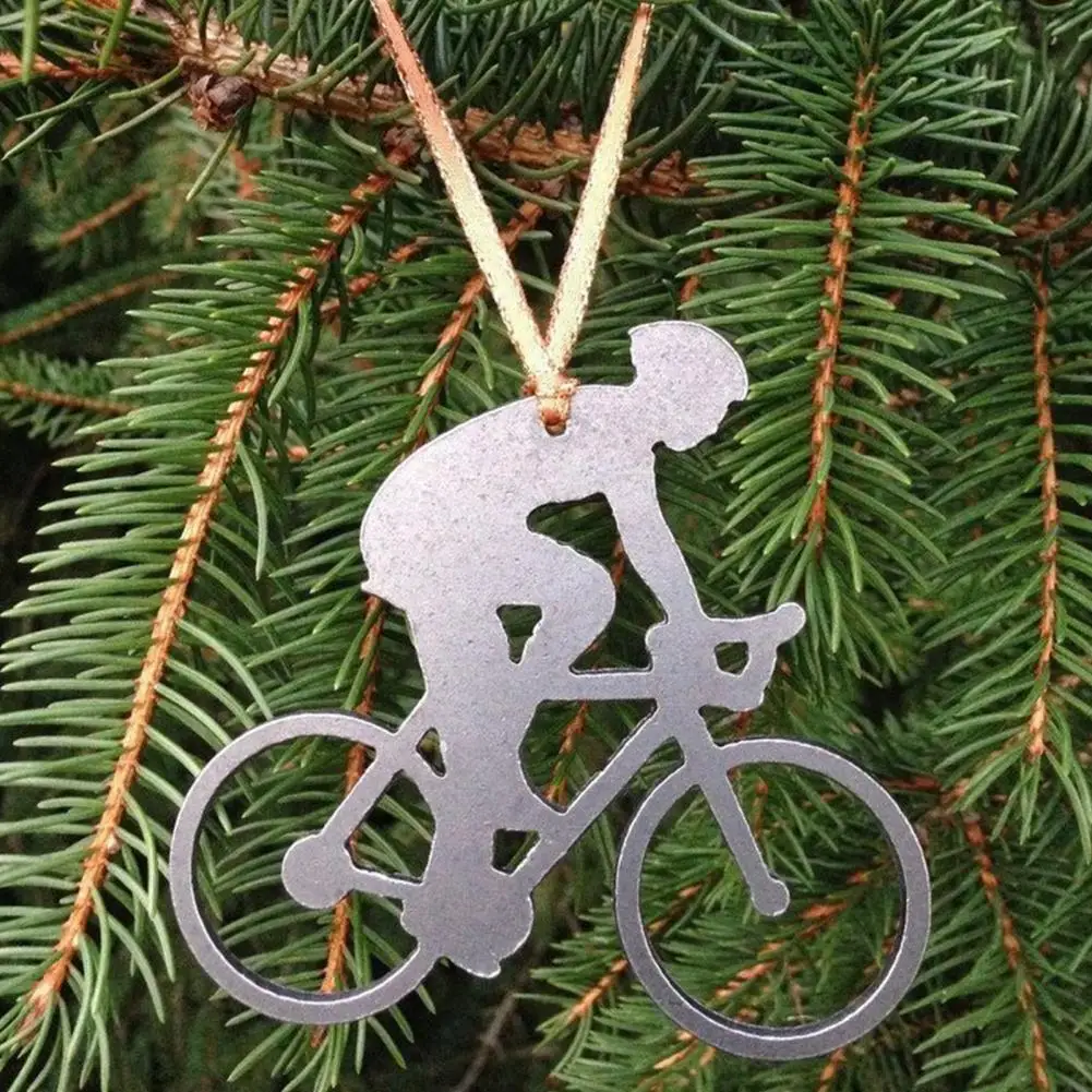 Cycling Enthusiast Ornament Metal Mountain Bicycle Christmas Ornaments for Tree Car Decoration Holiday for Window for Cyclists