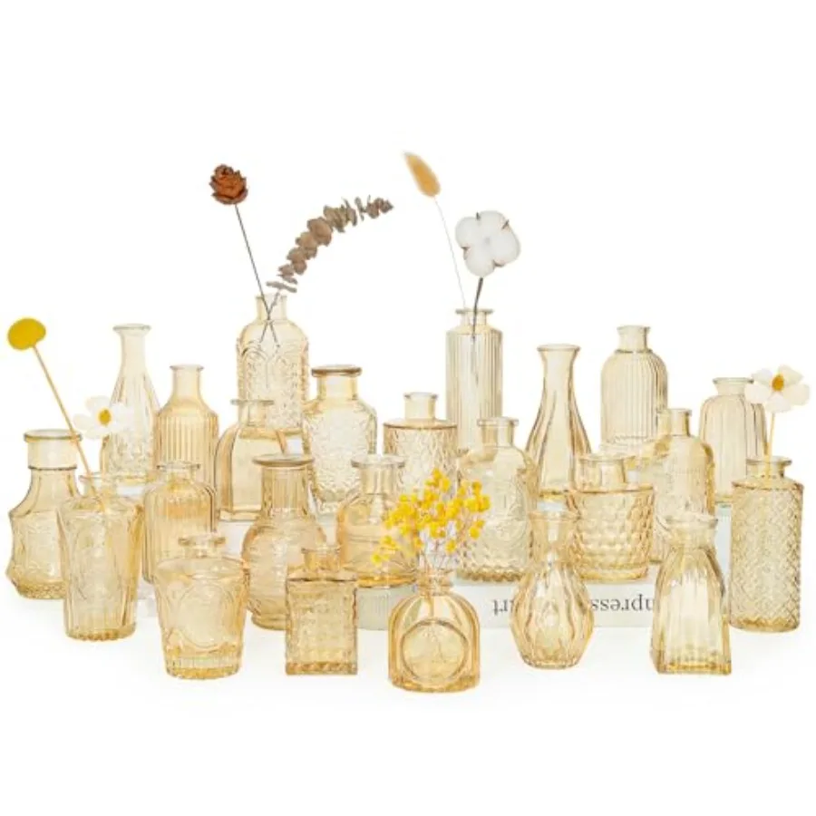 

Набор стеклянных ваз для цветов, маленькие вазы для центральных композиций оптом, мини-винтажные вазы для свадебного и домашнего декора стола