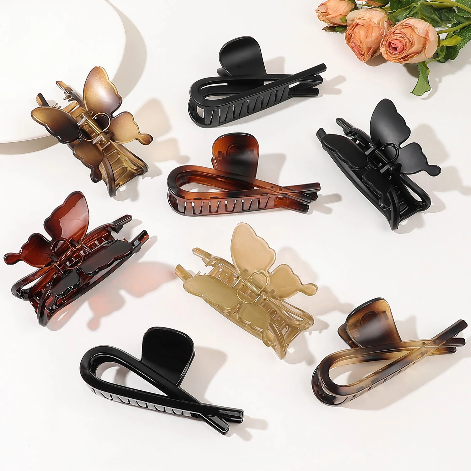 

Butterfly Hair Claw Clip for Women Girls Barrettes Hair Claws Female Fashion Hair Accessories Shark Crab Clip Hairpins Headwear