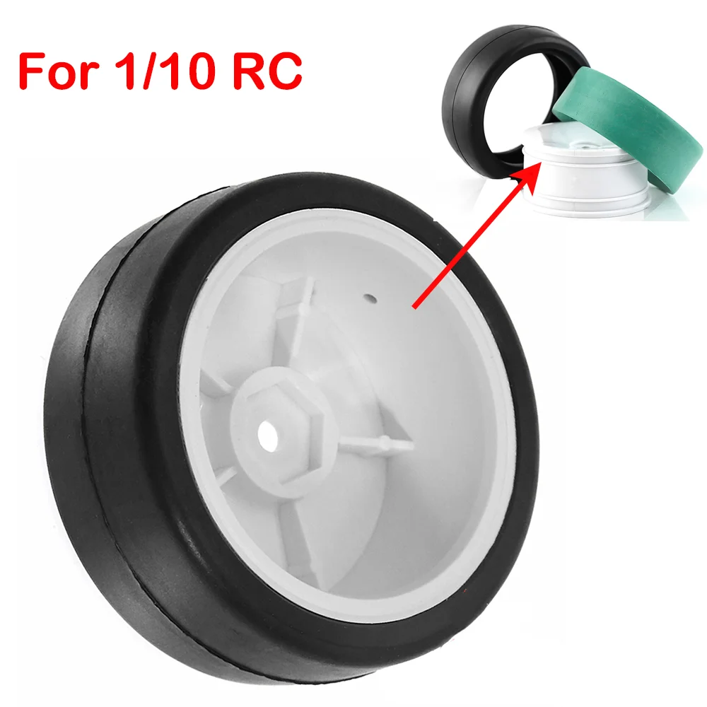 

For 1/10 RC Tires Scale Electric Car Flat Track Racing Bald Wheel Hub Tire Asphalt Carpet D-R3 Ultra-Grip W250 Accessories