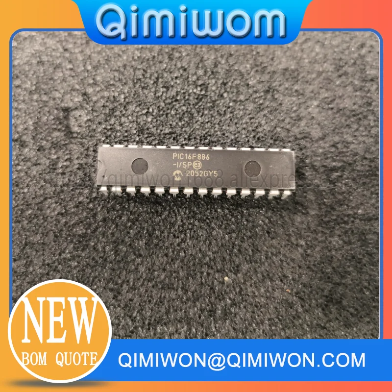 Free Shipping 50pcs/lots PIC16F886-I/SP PIC16F886 16F886-I/SP DIP-28 New original IC In stock!