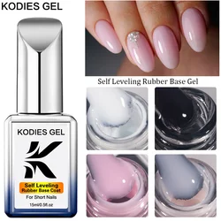 1 Pcs Russian Self Leveling Rubber Base Gel Nail Polish Clear White Semi Permanent UV Strong Builder Base Construction Gel Nails