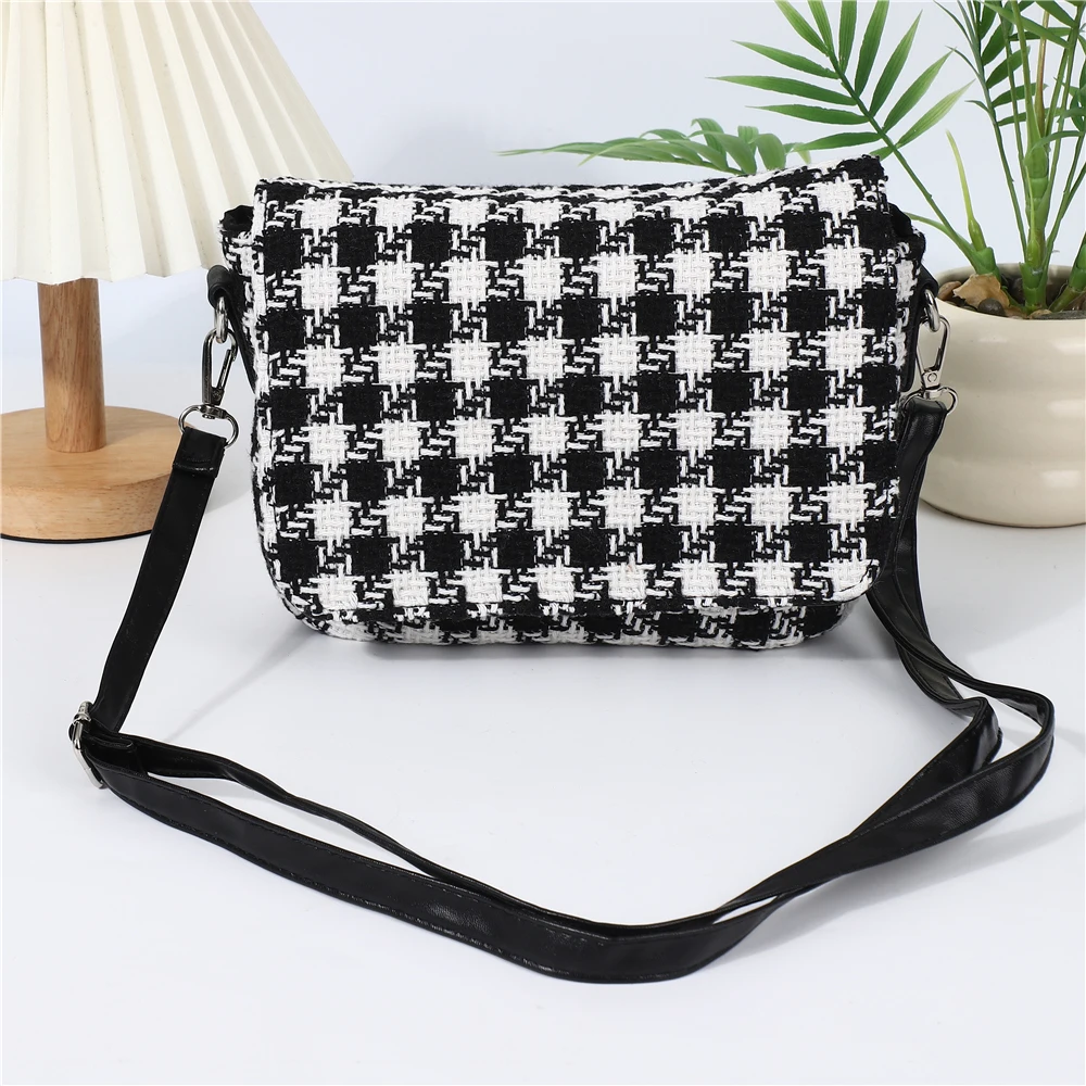 New Flip Cover Women's Crossbody Bag Grid Messenger Bag Designer Fashion Shoulder Bag Flap Handbags and Purse  Female Satchel