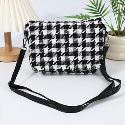 New Flip Cover Women's Crossbody Bag Grid Messenger Bag Designer Fashion Shoulder Bag Flap Handbags and Purse Female Satchel