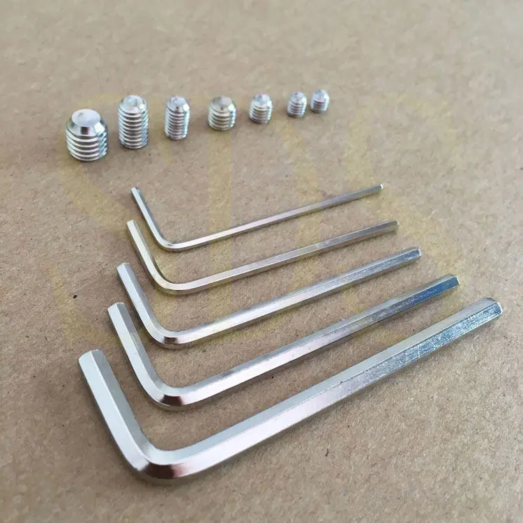 Flat end set screw cup set 304 stainless steel headless hex socket machine set screw 400 pcs/box