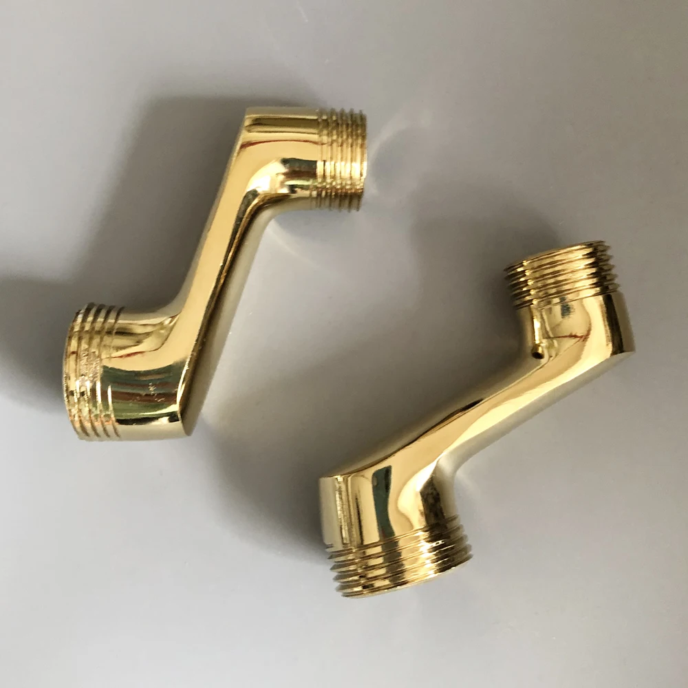 2 Pcs Luxury Gold Color Brass Bathroom Fitting Claw Foot Bathtub Faucet Adjustable Swing Arms Nba179