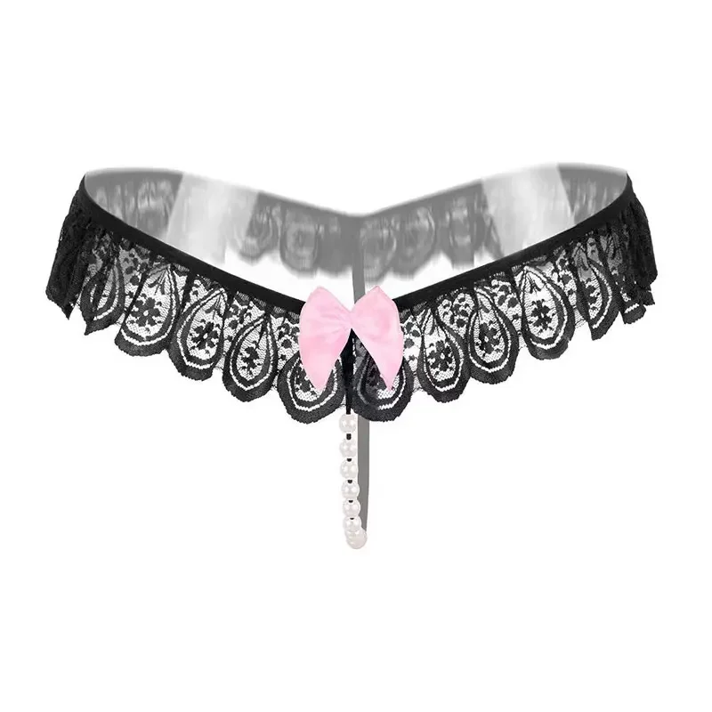 سراويل داخلية مثيرة من الدانتيل لكوسبلاي ، لؤلؤ مغري ، تدليك ، ثونغ مفتوح ، شفاف ، إحساس أنثوي ، لوليتا ، مفردة