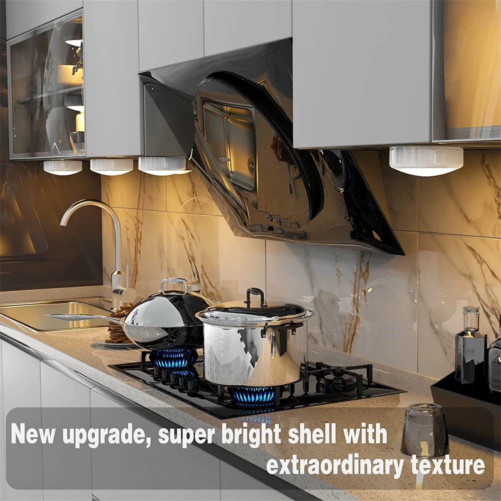 Wireless LED Puck Lights Kitchen Under Cabinet Lighting with Remote Control Battery Powered Dimmable Closet Night Lights