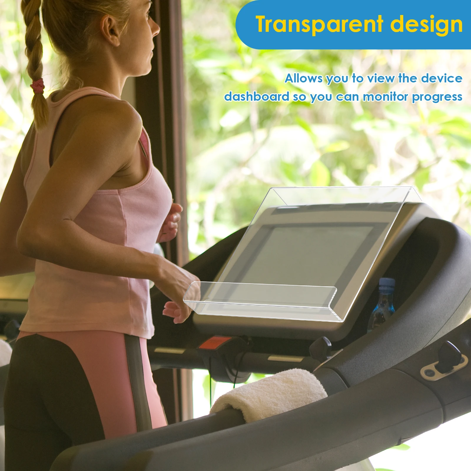 Acrylic Treadmill Tablet Holder Transparent Magazine Rack Portable Tablet Display Stand Exercise Running Reading Bike Stand
