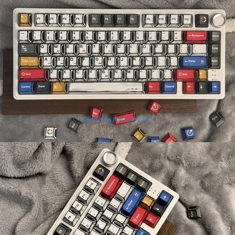 

H9EB Keycaps 136 PBT Keycap Set Heat Subbed for Gaming Mechancial Keyboards