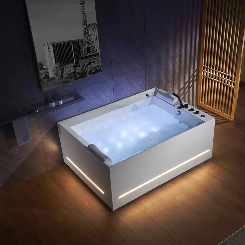 Bathroom Indoor Spa Whirlpools Square Acrylic Hot Tub Adult Massage Jet Soaking air Villa Bathtubs