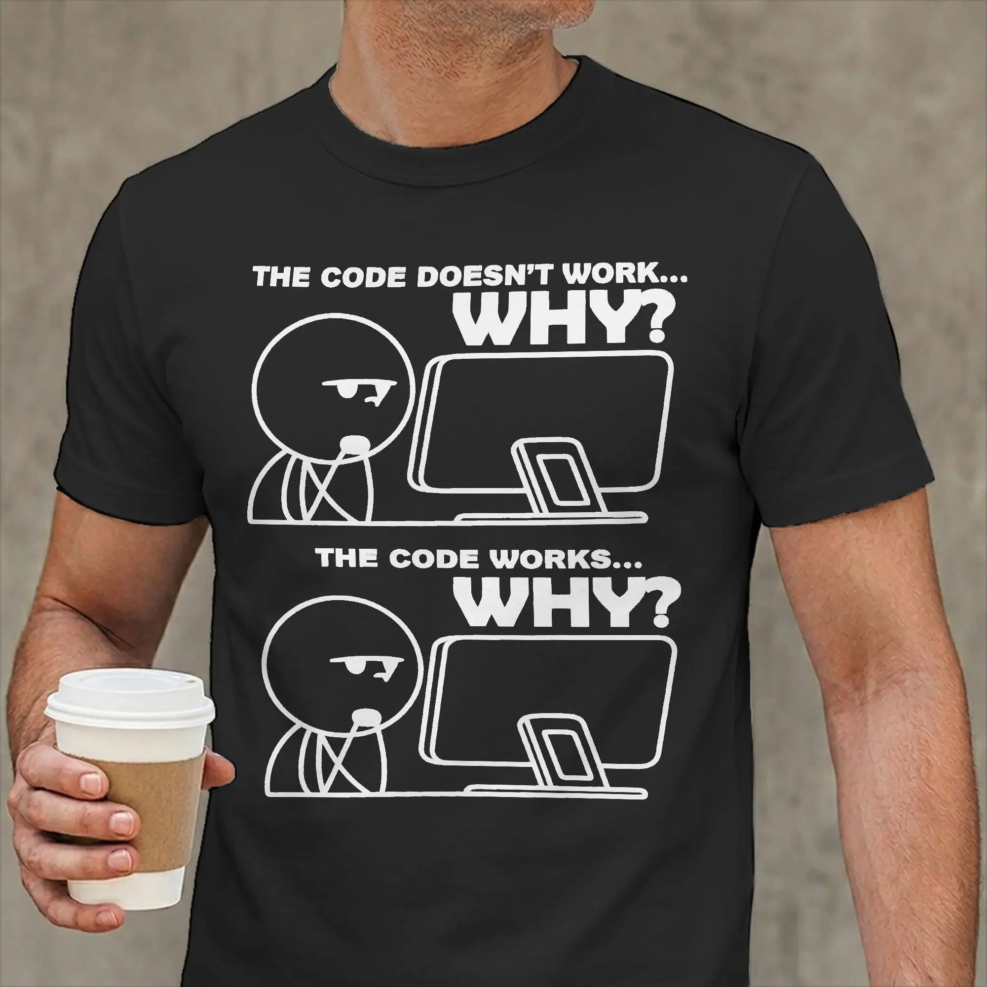 Funny Programmer Math T Shirts Men's  Pure Cotton Vintage T-Shirts Round Neck  Tees Short Sleeve Clothing Graphic
