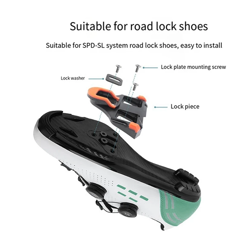 Road Bike Pedal Bicycle Pedals Cycling Bearing Cleats Clipless Pedal For Shimano SPD System With Locking Plate