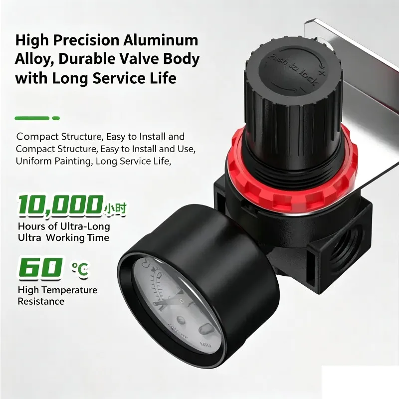 Control Compressor Pressure Relief Regulator Valve with Fitting AR2000 AR3000 G1/4'' 6mm 8mm 10mm 12mmAir