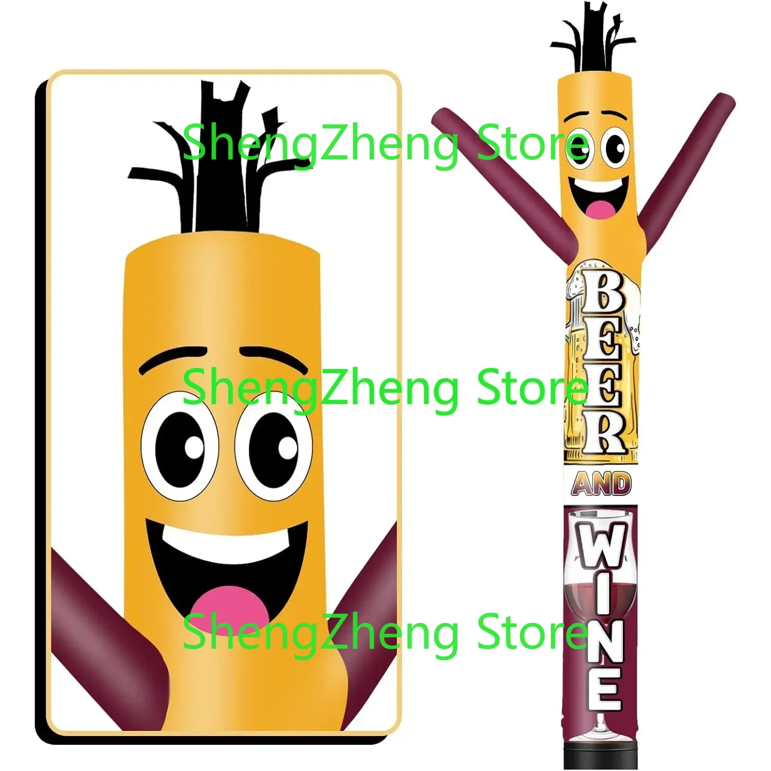 

1 шт., 20 футов, высокая надувная трубка для мужчин, вина и пива, дурацкая волнистая танцевальная парень для наружного украшения - пищевая тема (цветок в комплект не входит)